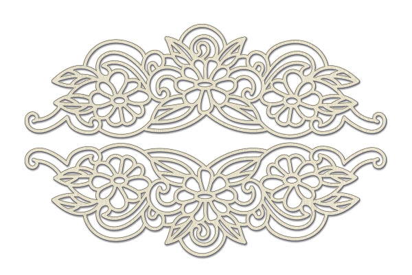 Chipboard embellishments set,  Flower borders #549