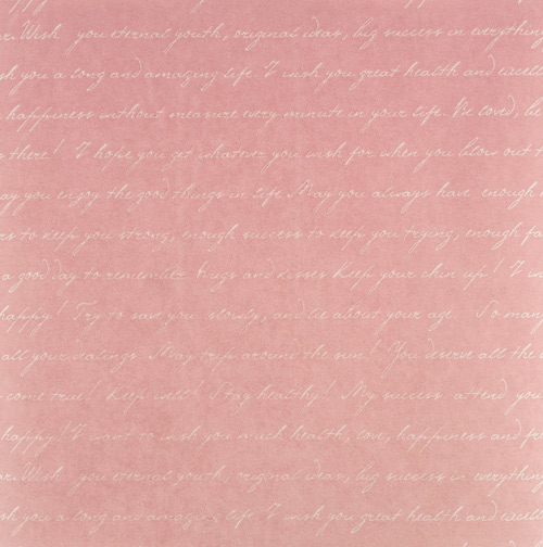 лист крафт бумаги с рисунком письмо на розовом 30х30 см