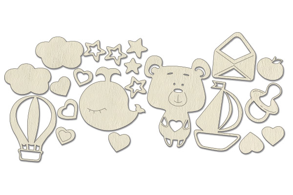 Chipboard embellishments set, "Sweet baby boy 2" #112