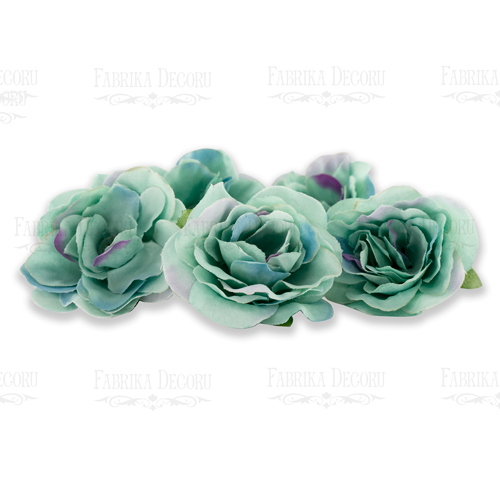 Rosenblüten, Farbe Mint mit Violett, 1 Stk - Fabrika Decoru