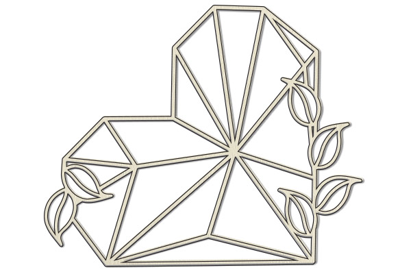Spanplatten-Set "Herz - Geometrie" #359 - Fabrika Decoru