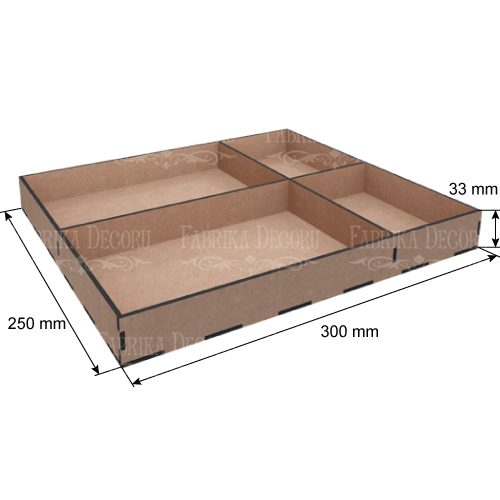 Микс бокс-Органайзер на 4 ячеек,  25х30x3,3см - Фото 0