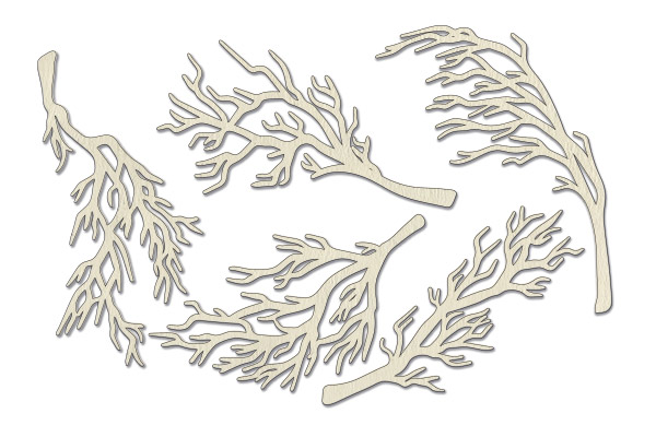 Chipboard embellishments set,  Twigs #767