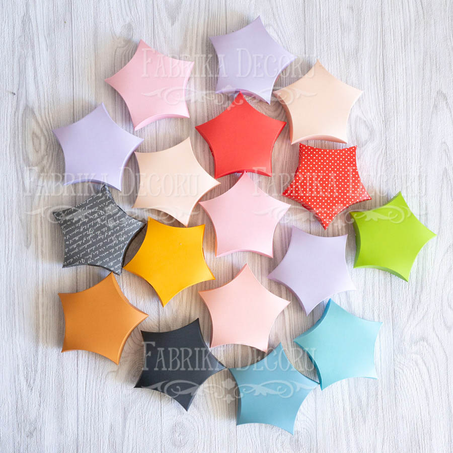 Stars mini set of cardboard blanks for gift wrapping, 6 pcs, 70х15 mm