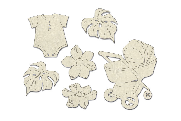 Chipboard embellishments set, Boho Baby #814