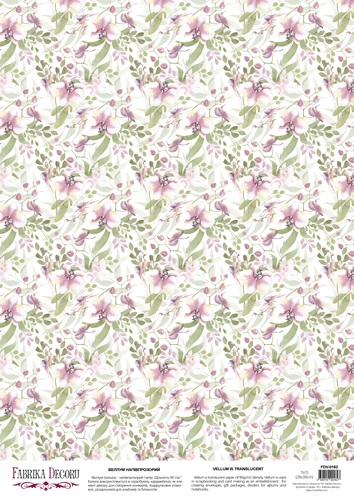 Deco Pergament farbiges Blatt Orchideen-Hintergrund, A3 (11,7" х 16,5") - Fabrika Decoru