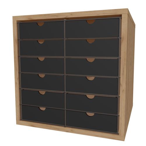 DIY Möbel Organizer für Schreibwaren, Kunst, Nähzubehör, usw. 365mm x 365mm x 385mm, Bausatz #06 - foto 6  - Fabrika Decoru