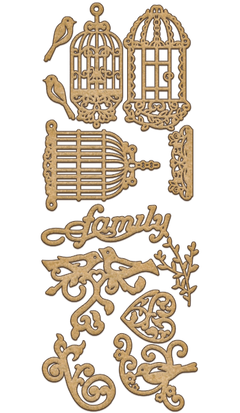 Zestaw ozdób z mdf do dekorowania #140 - Fabrika Decoru