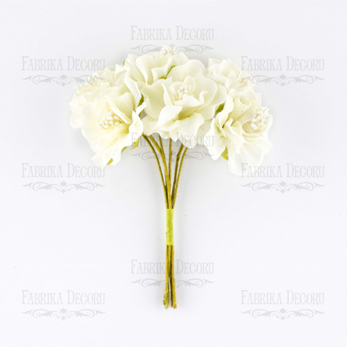 Set of cherry flowers ivory, 6 pcs