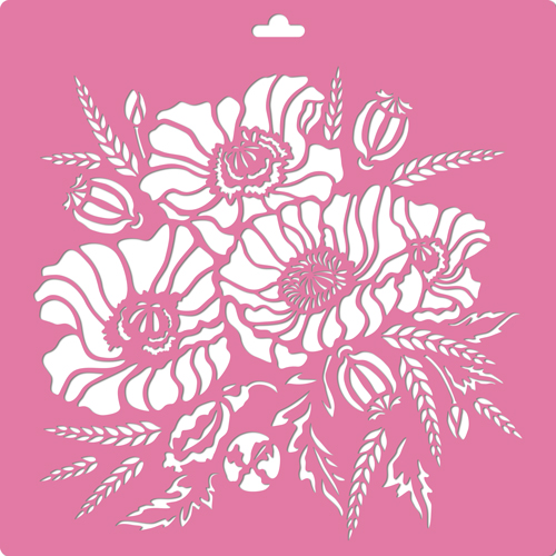 Stencil for decoration XL size (30*30cm), Flower bouquet, #204