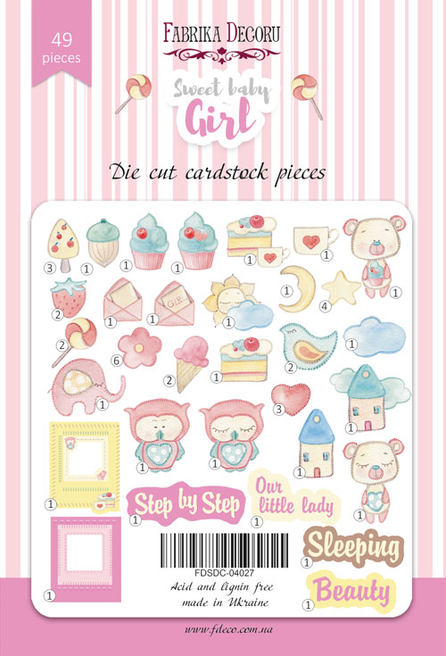 Set of die cuts Sweet baby girl, 49pcs - foto 0