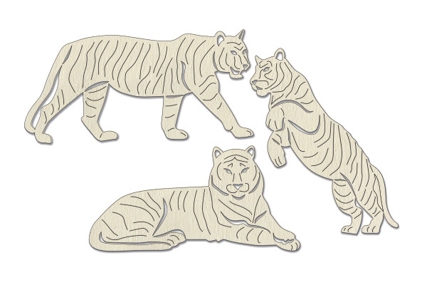Chipboard embellishments set, Tigers #765