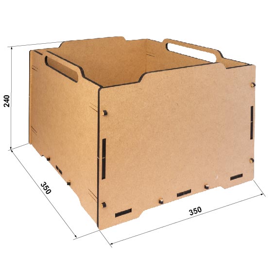 Schubladenorganisator für Kunst, Schreibutensilien, Werkzeug, MDF 6mm, 350x350x240 mm, #09 - foto 4  - Fabrika Decoru