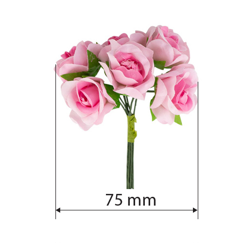 Rose flowers, color Pink, 6pcs - foto 0