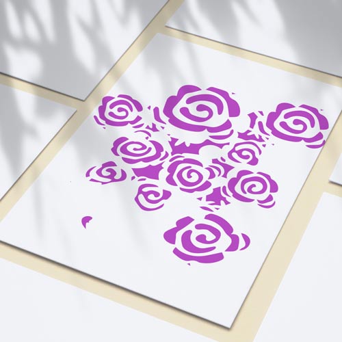 Stencil for crafts 14x14cm "Mini Roses" #018 - foto 1