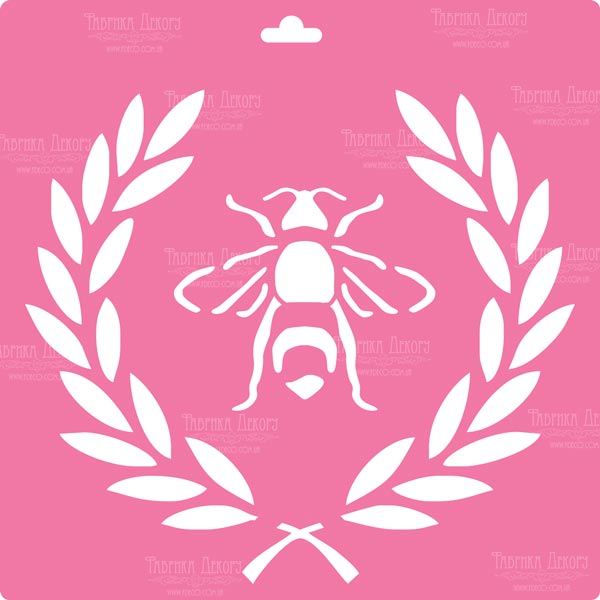 Stencil for decoration XL size (30*30cm), Monogram with a bee #060