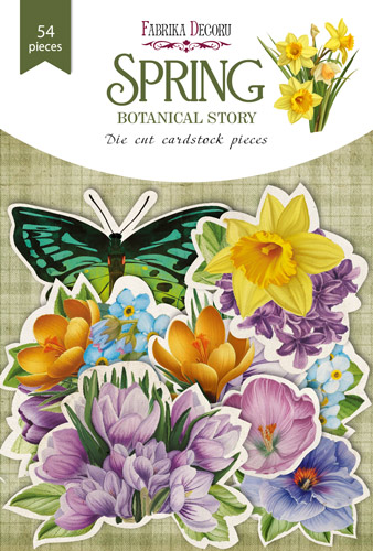 Zestaw wycinanek, kolekcja Spring botanical story 54 szt - Fabrika Decoru