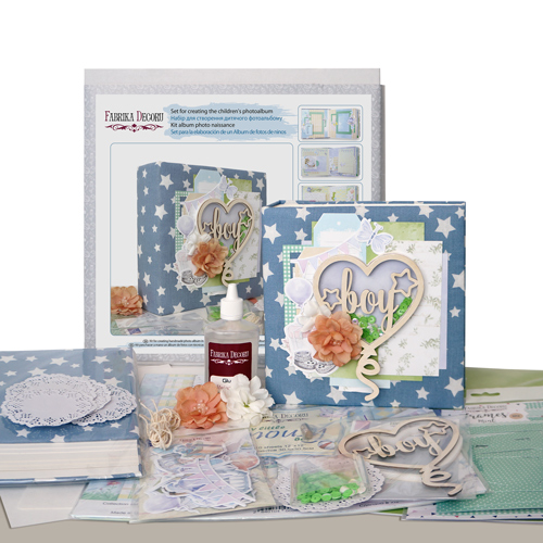 Kinderalbum für Scrapbooking "My little mousy boy", 20cm x 20cm, DIY-Kreativ-Set, #11 - Fabrika Decoru