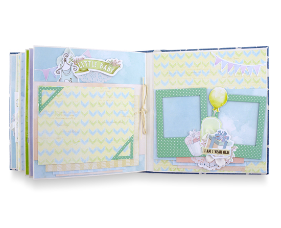 Kinderalbum für Scrapbooking "My little mousy boy", 20cm x 20cm, DIY-Kreativ-Set, #11 - foto 8  - Fabrika Decoru