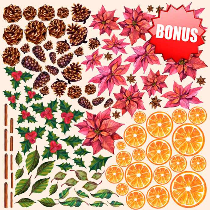 Zestaw papieru do scrapbookingu "Botanika zima" 20cm x 20cm  - foto 13  - Fabrika Decoru