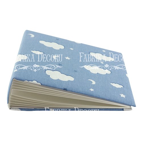 Blank album with a soft fabric cover Blue clouds 20сm х 20сm