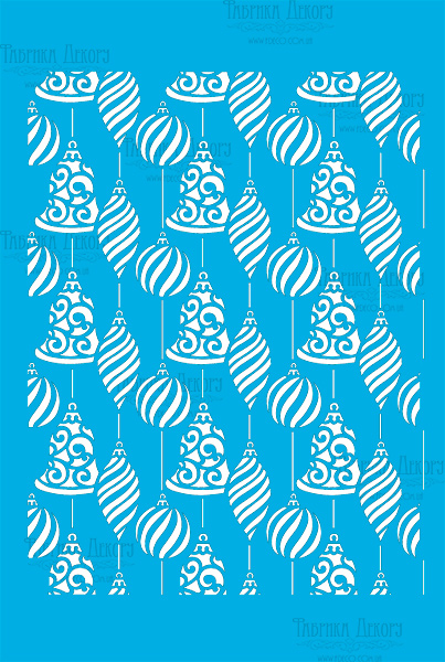 Stencil for crafts 15x20cm "Christmas toy background" #302