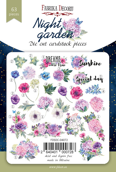 Set of die cuts Night garden, 63 pcs - foto 0