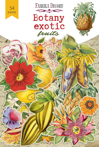 Zestaw wycinanek, kolekcja Botany exotic fruits 54 szt - Fabrika Decoru