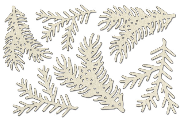 Chipboard embellishments set, "Spruce sprigs" #102