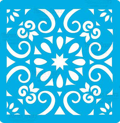 Stencil for crafts 14x14cm "Tile of ampire style" #330
