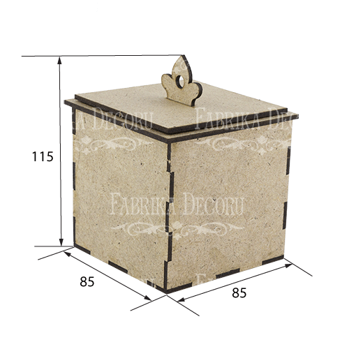 Szkatułka na biżuterię, akcesoria i drobiazgi, 85x85x115mm, Zestaw DIY #035 - foto 0  - Fabrika Decoru