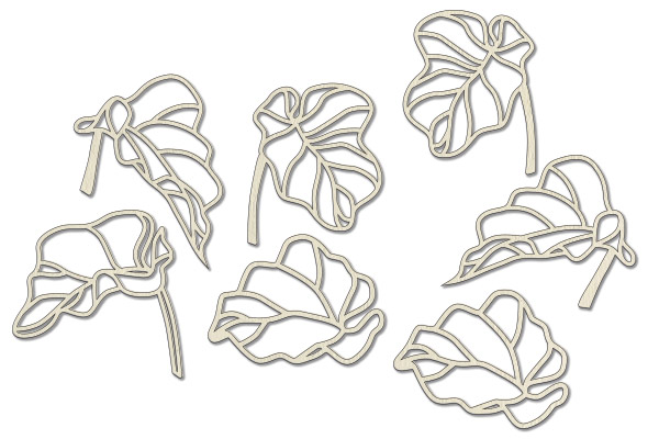 Chipboard embellishments set, Botany exotic #709