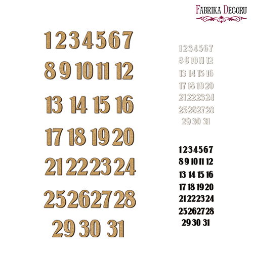 Арабські Цифри прості, Набір дерев'яних чипбордів #175