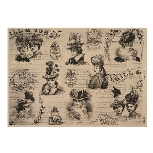 Набор односторонней крафт-бумаги для скрапбукинга Vintage women's world 42x29,7 см, 10 листов - Фото 0