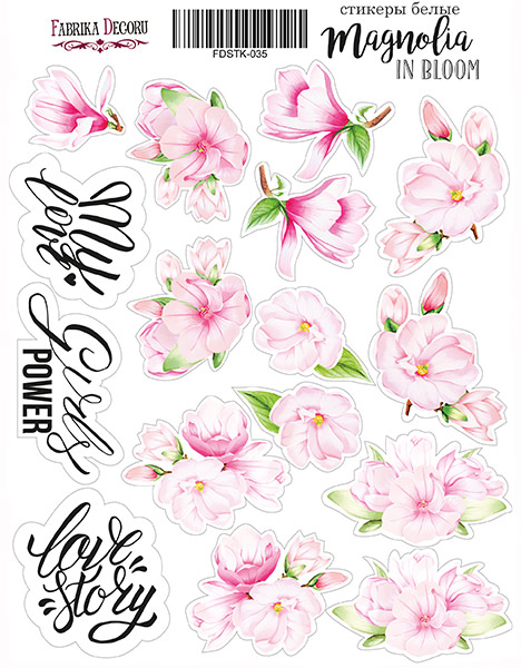 Kit of stickers #035, "Magnolia in bloom"