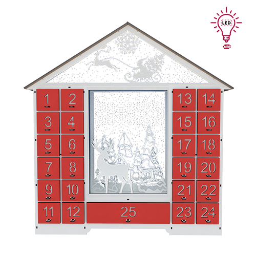 Адвент календар Казковий будиночок з фігурками на 25 днів з вирізаними цифрами, LED підсвітка, DIY конструктор - фото 7
