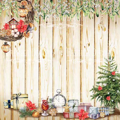 Blatt doppelseitiges Papier für Scrapbooking Our warm Christmas #59-03 12"x12" - Fabrika Decoru