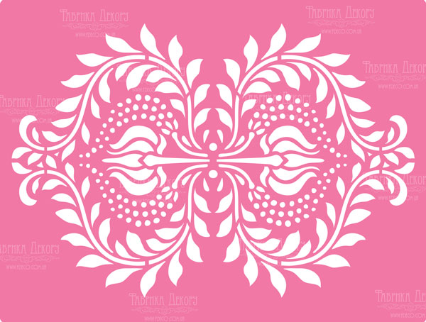 трафарет многоразовый xl (30х21см), орнамент #075 фабрика декору