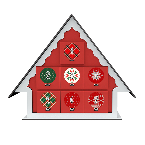 Mini Advent Calendar "Tiny" for 7 days with sticker numbers, DIY kit - foto 4