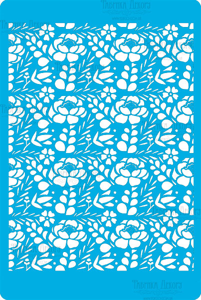 Stencil for crafts 15x20cm "Flower background" #250