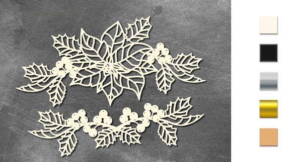 Spanplatten-Set Botanisches Wintertagebuch Nr. 762 - Fabrika Decoru