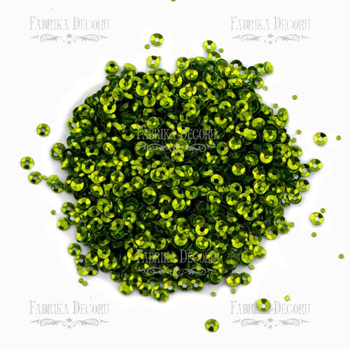 Пайетки Круглые, травяные металлик, #320 - Фото 0