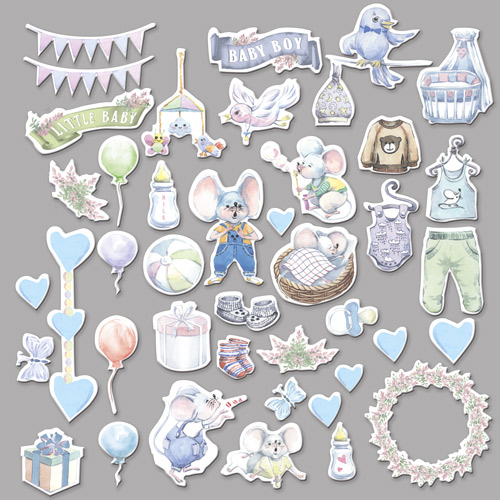 Set of die cuts My little mousy boy, 42 pcs - foto 1