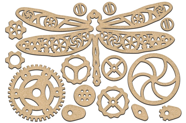 Set of MDF ornaments for decoration #186