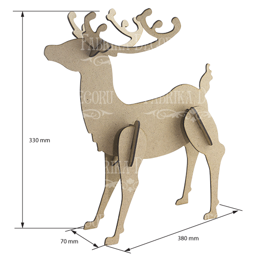Заготовка для декорування "Новорічний олень-1" #114 - фото 1