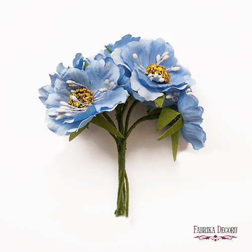 Set of poppies blue, 6 pcs