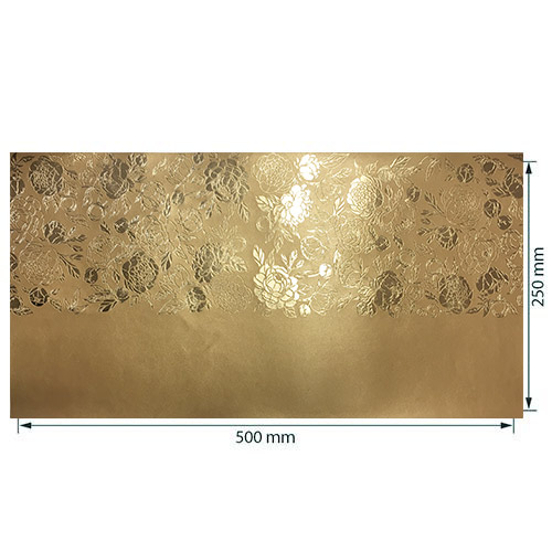 Skóra PU do oprawiania ze złotym wzorem Golden Peony Passion, kolor Gold, 50cm x 25cm  - foto 0  - Fabrika Decoru