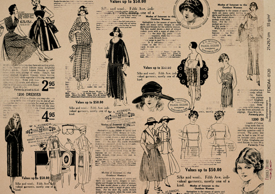 декупажная карта на крафт бумаге 21x29,7см, "pages from the past", #00120 фабрика декору