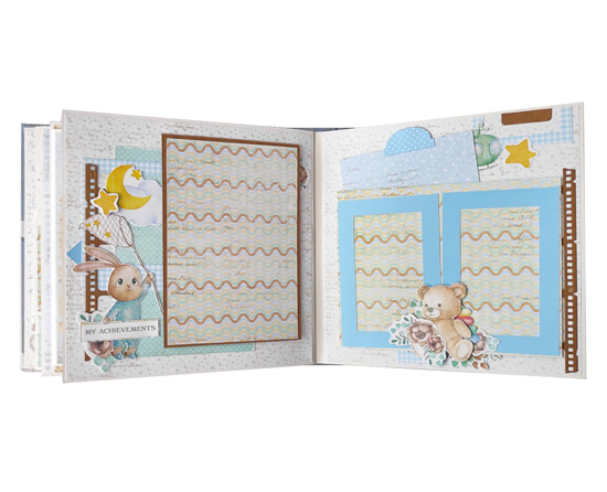 Zestaw DIY do tworzenia dziecięcego scrapbooking albumu "Dreamy Baby Boy", 20cm x 20cm, #09 - foto 6  - Fabrika Decoru