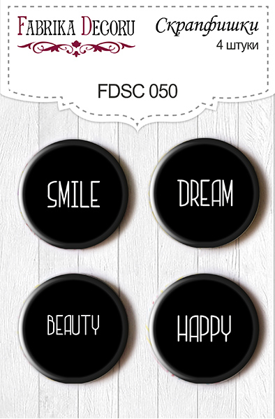 Set of 4pcs flair buttons for scrabooking #050